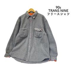 90s TRANS NINE フリースシャツ XL グレー×オレンジ ビンテージ